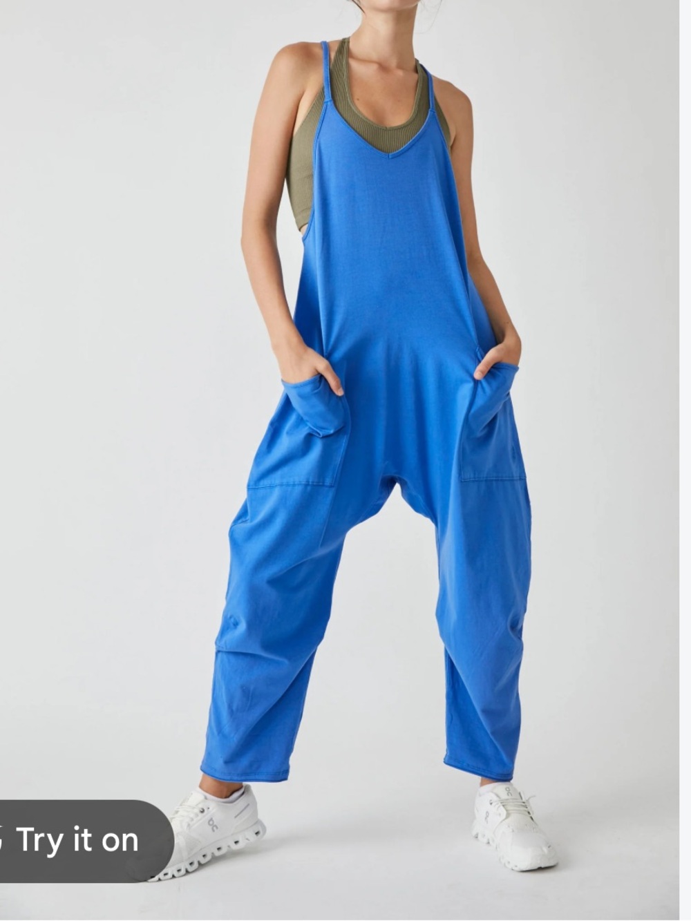 Free People Movement womans Hot shot Blue Jumpsuit size M